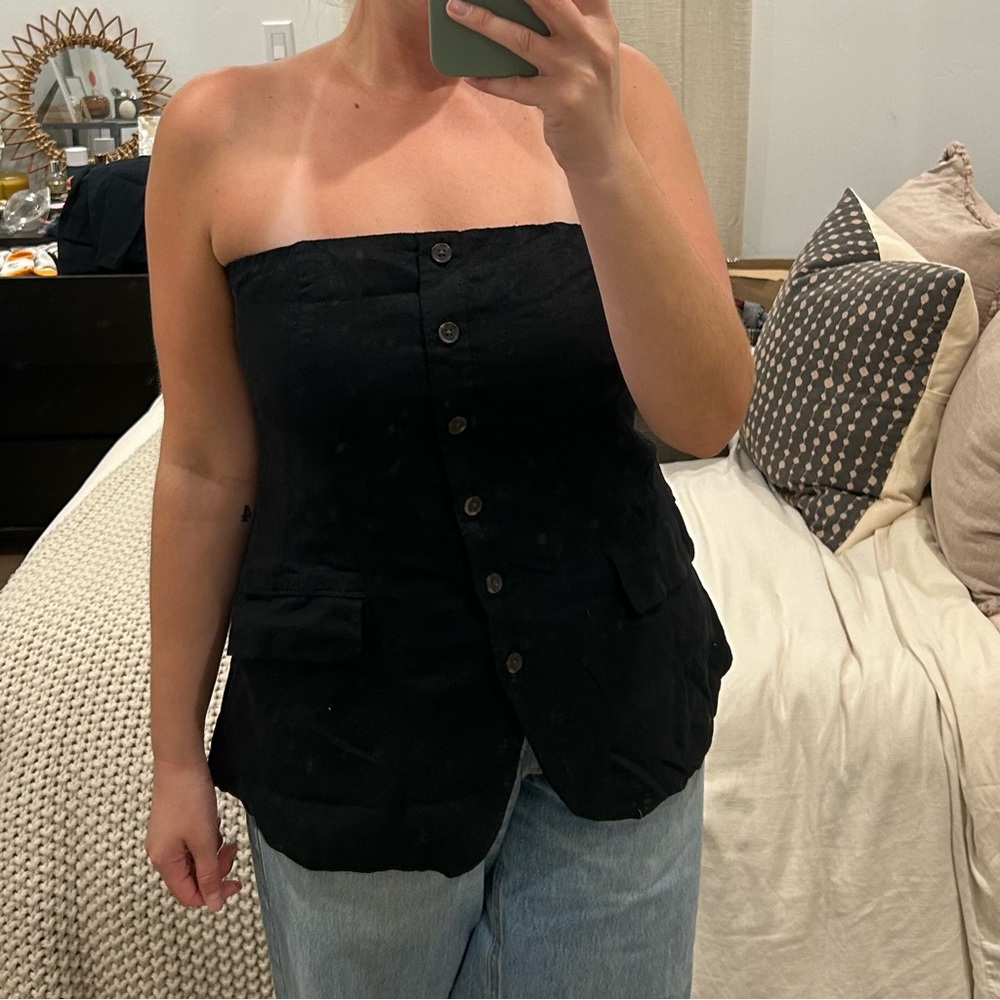 Universal Thread Black Smocked Strapless Top